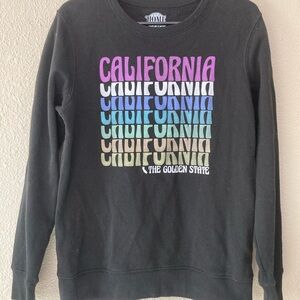 Black California Graphic Crew Neck Sweater